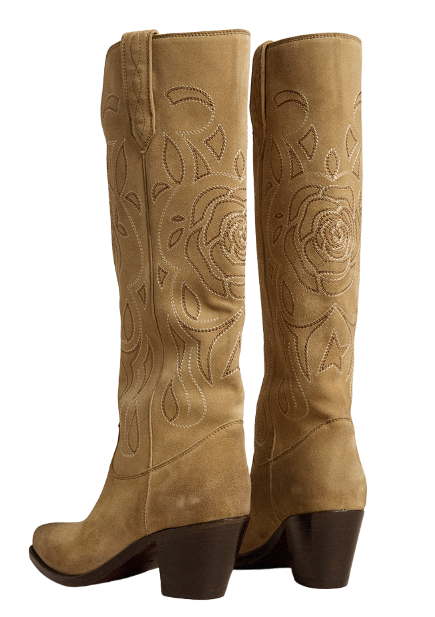'70 Wish Star Rose Embroidery Suede Boot | Sand - 图片 3