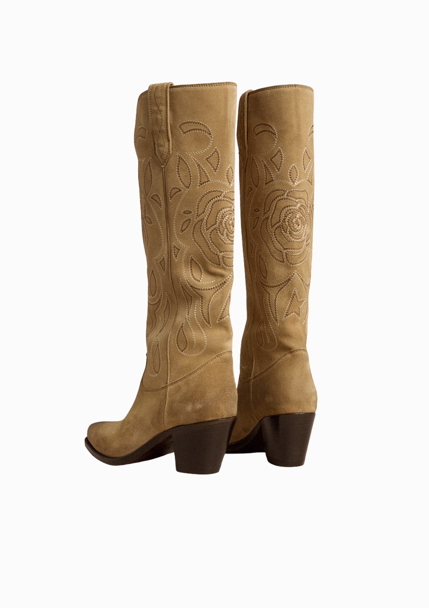 '70 Wish Star Rose Embroidery Suede Boot | Sand - 图片 4
